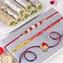 Family rakhi set of 3 with Kaju Roll