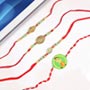 Exquisite Designer Set of Four Rakhi  For UK