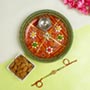 Amazing Aum Metallic Beads Rakhi Hamper For UK