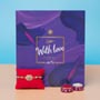 Diamond on Metal Designer Rakhi with Cadbury Milk Tray Chocolate For UK
