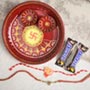 Ethnic Ganesha Rakhis with Puja Thali & Chocolates For UK