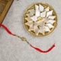 Kundan Diamond Beads Rakhi with Kaju Katli For UK
