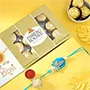 Blue Rakhi and 12pc Ferrero Rocher for USA Brother