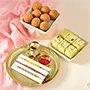 Radiant Rakhi with 400gm Besan Laddoo and 250gm Soan Papdi