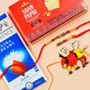Beautiful Bhaiya Bhabhi & Kids Set Of 3 Rakhis With Lindt Chocolate & Soan Papdi