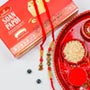 Bhaiya Bhabhi Set Of 2 Rakhis With Soan Papdi & Ganesha Thali