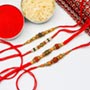 Rudraksh & Pearl Set of 4 Rakhis