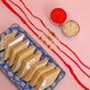 Traditional Set of 3 Rakhis With Kaju Katli