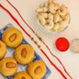 Rudraksh Set of 2 Rakhis With Besan Laddoo & Cashews