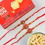 Veera, Om & Ganesha Set Of 3 Rakhis With Soan Papdi & Dryfruits