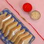 Golden Rakhi With Kaju Katli