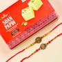 Om & Trishul Set of 2 Rakhis With Soan Papdi Australia