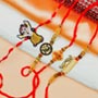 Traditional & Cute Kids Cartoon Set of 4 Rakhis
