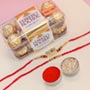 Veera & Sandalwood Beads Set of 2 Rakhis With Ferrero Rocher