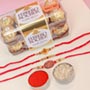 Set of 3 Om, Bhai & Bead Rakhis With Ferrero Rocher