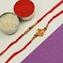 Beautiful Om, Beads & Rudraksha Set of 2 Rakhis
