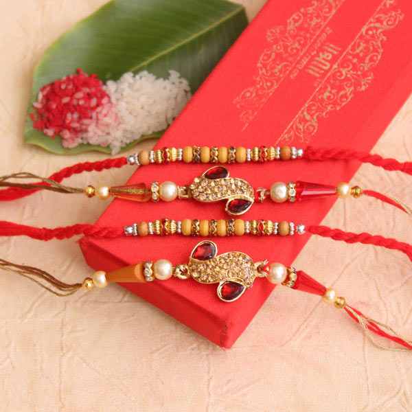 Send Fascinating set of 4 Rakhis Online | Rakhibazaar.com