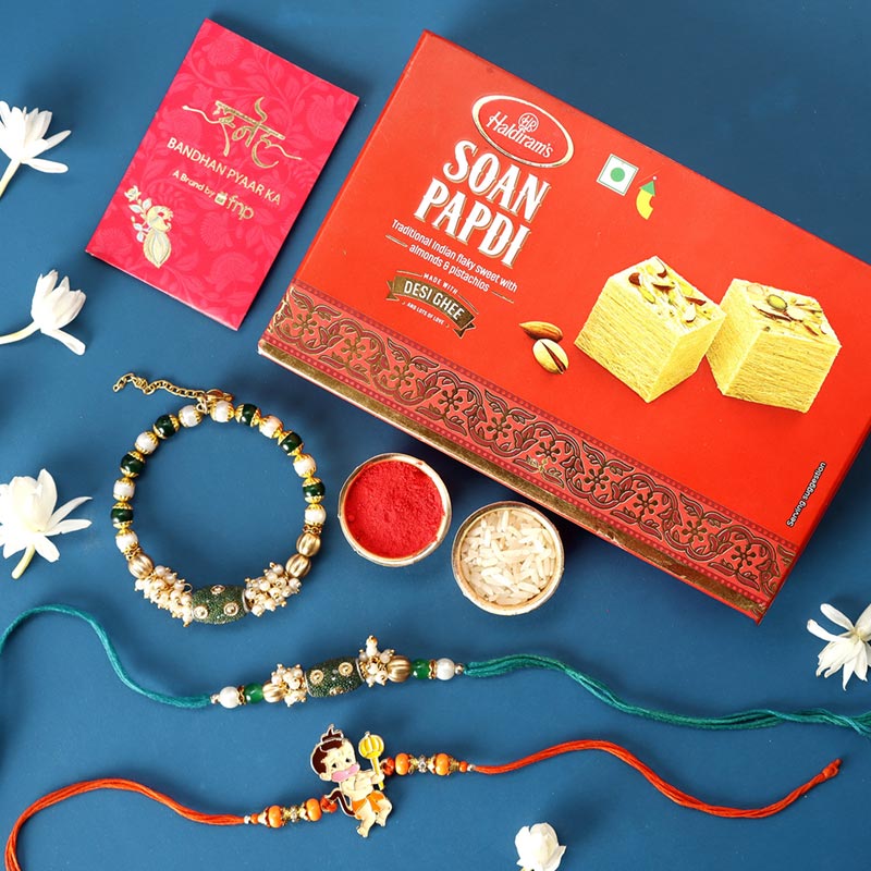 Send Sneh Classic Family Rakhi Set & Soan Papdi Online | Rakhibazaar.com