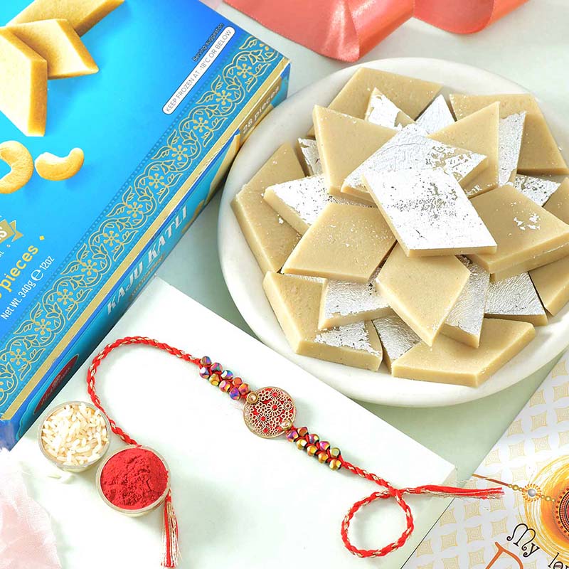 Send Mesmerising Rakhi with Kaju Katli Online | Rakhibazaar.com