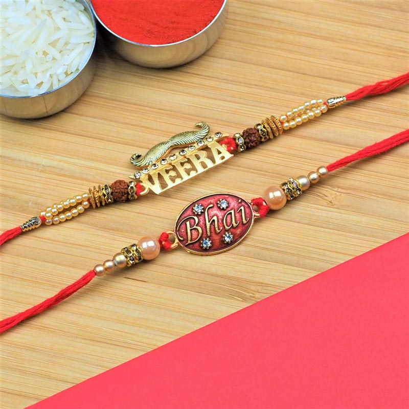 Send Set of 2 Veera and Bhai Rakhis Online | Rakhibazaar.com