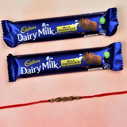 Rudraksh Rakhi With Dairymilk Chocolate