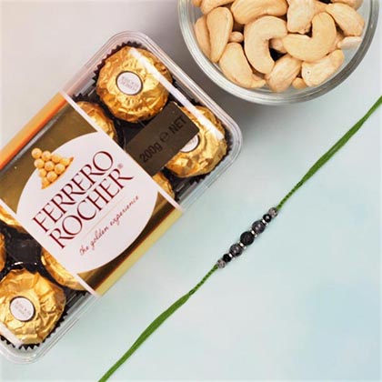 Lava Stone Rakhi with Ferrero Rocher & Cashew