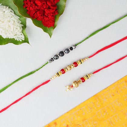 Traditonal Rakhi Combo  3 Rakhi Set
