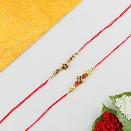 Ganesh & Fengshui Turtle 2 Rakhi Set