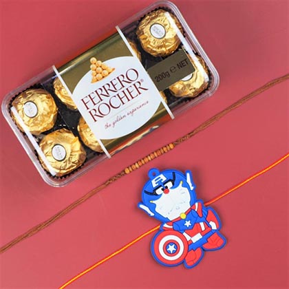 Sandalwood & Kids Rakhi with Ferrero Rocher