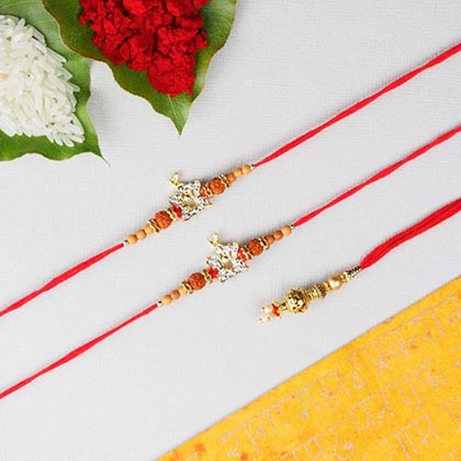 Swaminarayan Rakhi with Lumba   3 Rakhi Set
