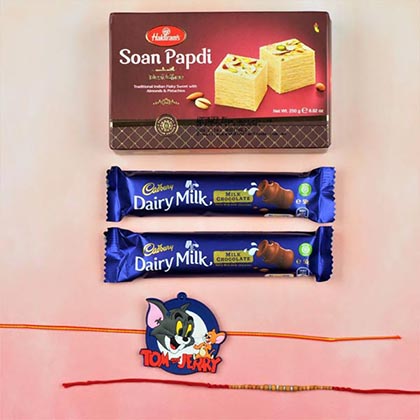 Two Rakhi with Chocolate and Sweet  -FOR AUSTRALIA