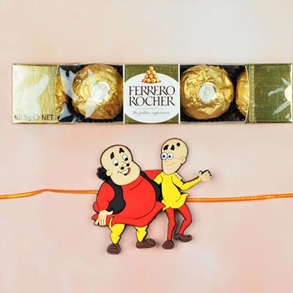 Kids Rakhi "Motu-Patlu" with Ferrero Rochers Chocolate