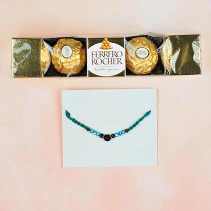 Lava Stone Rakhi With Ferrero Rocher