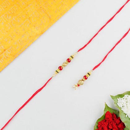 Gujarati Style Bhaiya Bhabhi 2 Rakhi Set