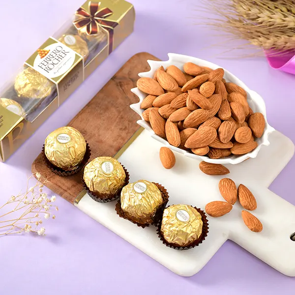 Kalava Rakhi with Almonds and Ferrero Rocher 5