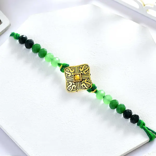 Emerald Radiance Rakhi With Cashew and Ferrero Rocher 5