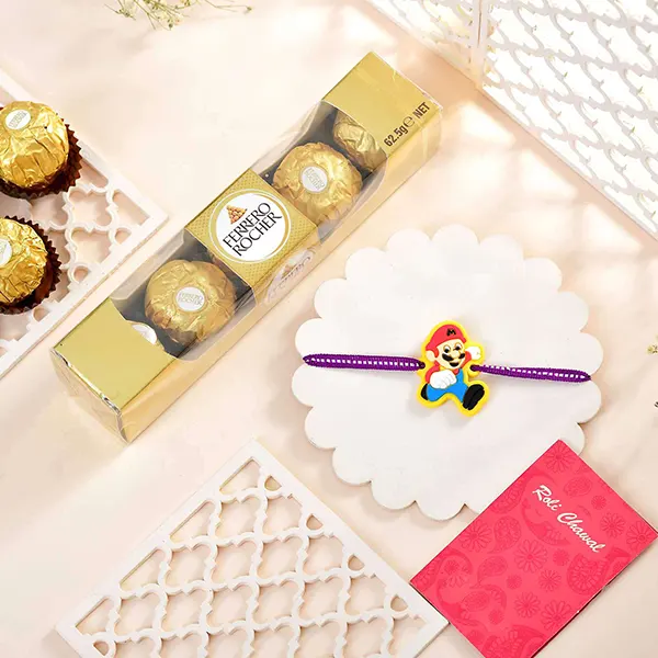 Mario Kids Rakhi with Ferrero Rocher 5