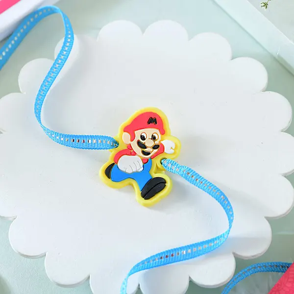 Mario Kids Rakhi with 2 Snickers and Colours