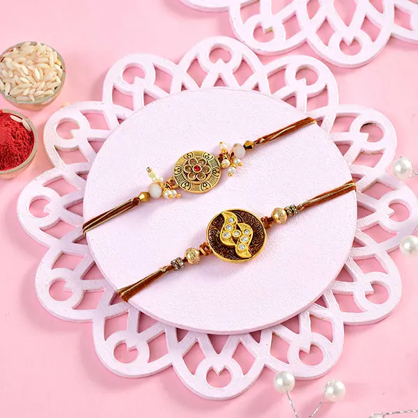 Set of 2 Traditional Circular Rakhi