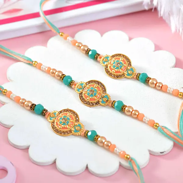 Set of 3 Colourful Circle Rakhi