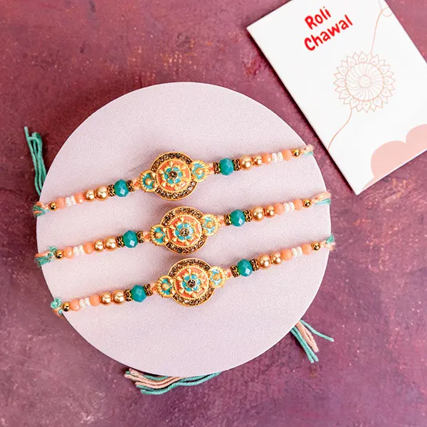 Set of 3 Colourful Circle Rakhi