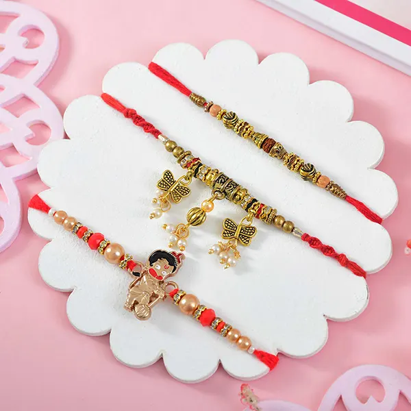 Set of 3 Bhaiya Bhabhi and Kids Rakhi