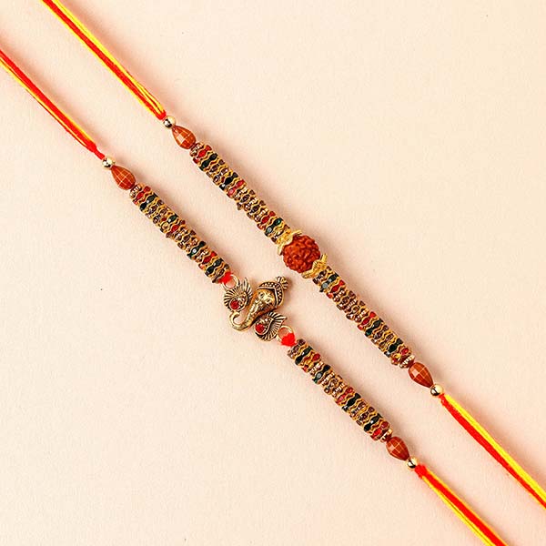 Sneh Rudraksha & Ganesha Rakhi Set