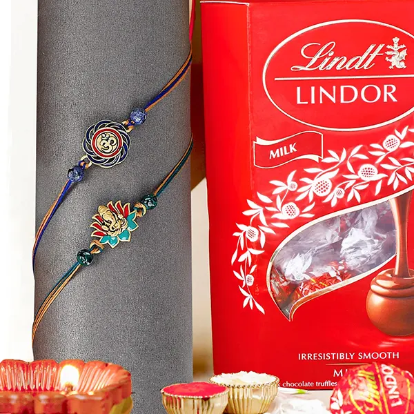 Vibrant Ganesh and Om Rakhi Duo N Lindt