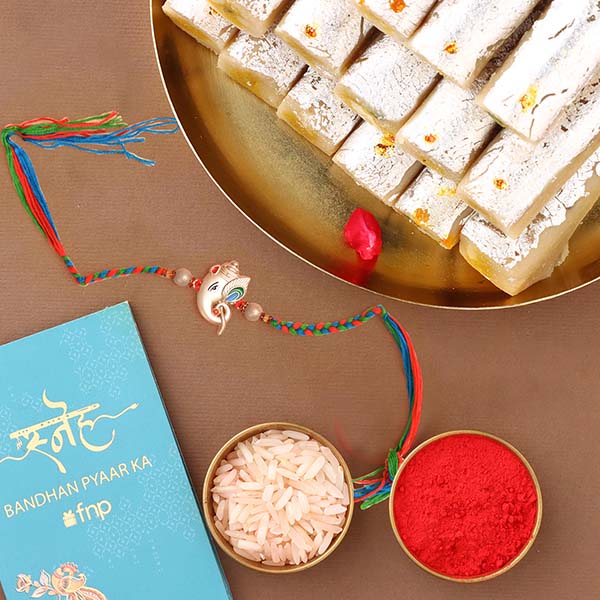 Sneh Designer Ganesha Rakhi & Kaju Rolls - UAE