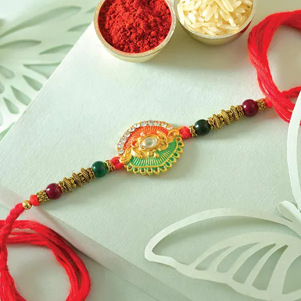 Dual Color Rakhi with Almond and Ferrero Rocher