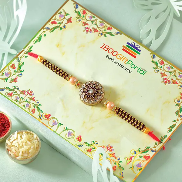 Stone Studded Rakhi and Almond