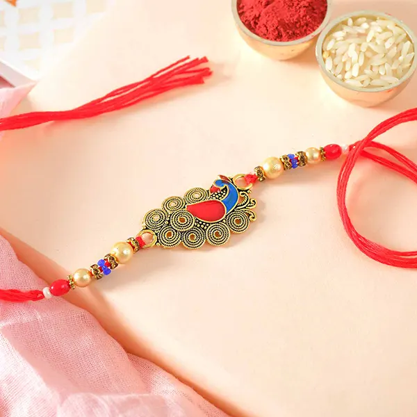 Meenakari Peacock Rakhi