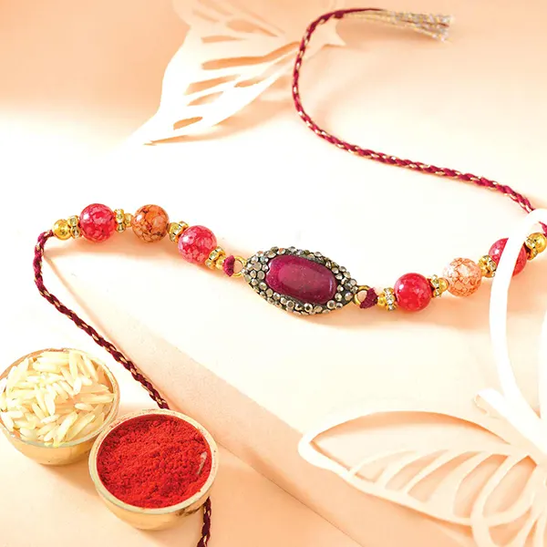 Embellished Rakhi with Milk Cake