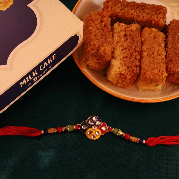 Milk Cake with Ethnic Rakhi